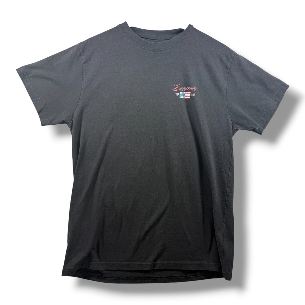 Ford Bronco Road Trip Graphic T-Shirt Mens Medium Black 1966 American Flag Tee